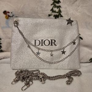 Dior Silver Star-Embellished Clutch